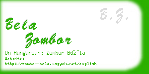 bela zombor business card